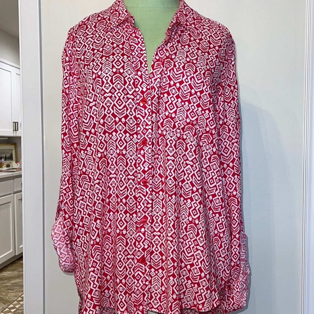 Pink Button Down Blouse